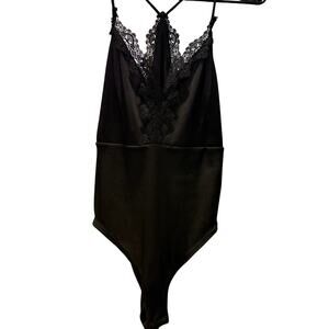 Topshop black lace bodysuit lace